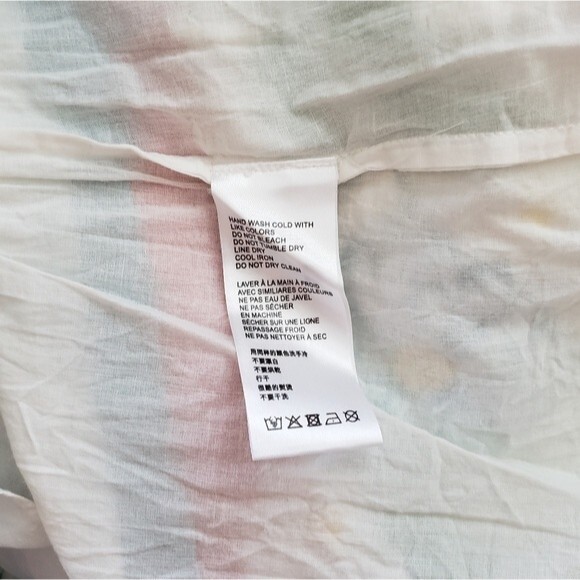 Anthropologie Seen Worn Kept 100% Cotton Embroidered Ruffle Sleeve Tunic/Top - Picture 14 of 15